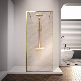 Душевая перегородка Veconi Korato KR-90GL, 1200x2000, брашированное золото, ламинированное золото